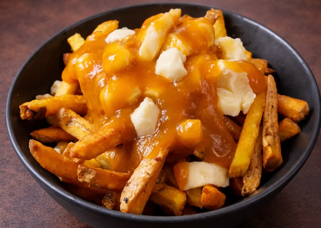 Poutine traditionnelle : frites maison, fromage en grains et sauce brune